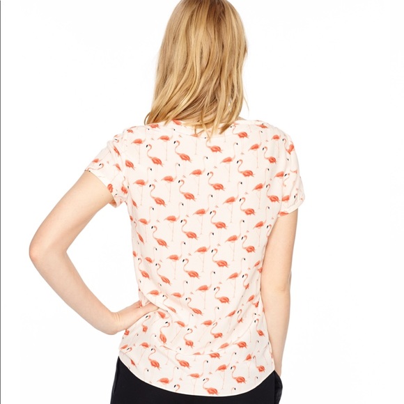 ❌SOLD ❌ Kate Spade Pink Flamingo Silk Boatneck Top - Picture 3 of 8